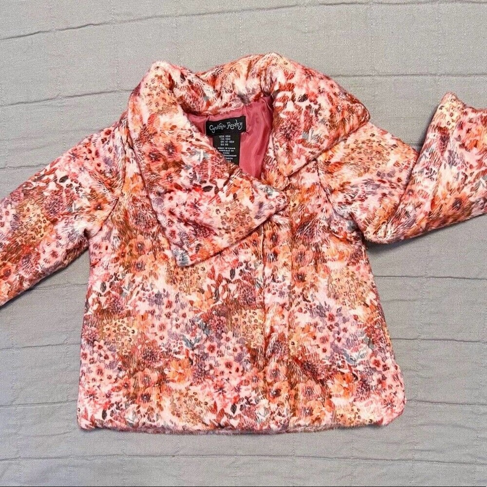 Cynthia Rowley baby girl 18M plush floral coat